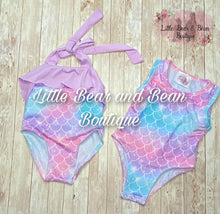 Load image into Gallery viewer, Shimmering Mermaid Halter One Piece Swimsuit