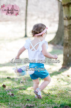 Load image into Gallery viewer, Floral Bunny Teal Bummie Bunny Tail set (Removable Tail)