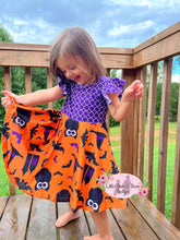 Load image into Gallery viewer, orange and purple halloween dress