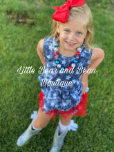 Load image into Gallery viewer, Red Tulle Sparkle Stars Bummie Set