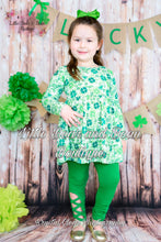 Load image into Gallery viewer, Clover Green Lattice Legging Set