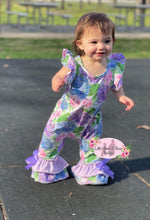 Load image into Gallery viewer, Hydrangea Ruffle Romper