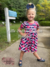 Load image into Gallery viewer, Navy Striped Floral High Low Dress