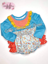 Load image into Gallery viewer, Faded Fall Ruffle Butt Romper