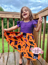 Load image into Gallery viewer, orange and purple halloween dress