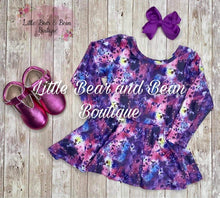 Load image into Gallery viewer, Purple Splatter Skirted Leo