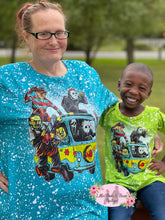 Load image into Gallery viewer, Horror Bus Faux Bleached T-Shirt