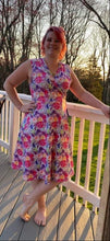 Load image into Gallery viewer, Ladies Summer Bouquet Sleeveless Wrap Dress