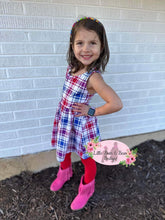 Load image into Gallery viewer, Patriotic Plaid Cross Back Dress
