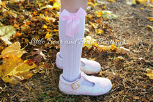 Load image into Gallery viewer, Ribbed Knee High Bow Socks