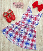 Load image into Gallery viewer, Patriotic Plaid Cross Back Dress