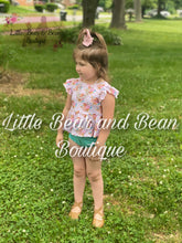 Load image into Gallery viewer, Blush and Aqua Rose Floral Bummie Set