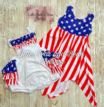 Load image into Gallery viewer, Star Spangled Handkerchief Hem Maxi Dress (Child)
