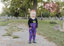 Load image into Gallery viewer, Purple Spooky Boo Bash Alley Cat Romper