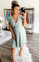 Load image into Gallery viewer, Ladies Ruffle Sleeve Eyelet Dress with Pockets- 3 Colors