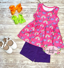 Load image into Gallery viewer, Narwhals and Rainbows Sleeveless Peplum Set