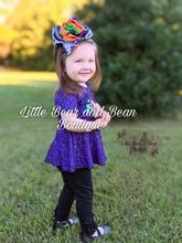 Load image into Gallery viewer, Boo Purple Glitter Peplum Set