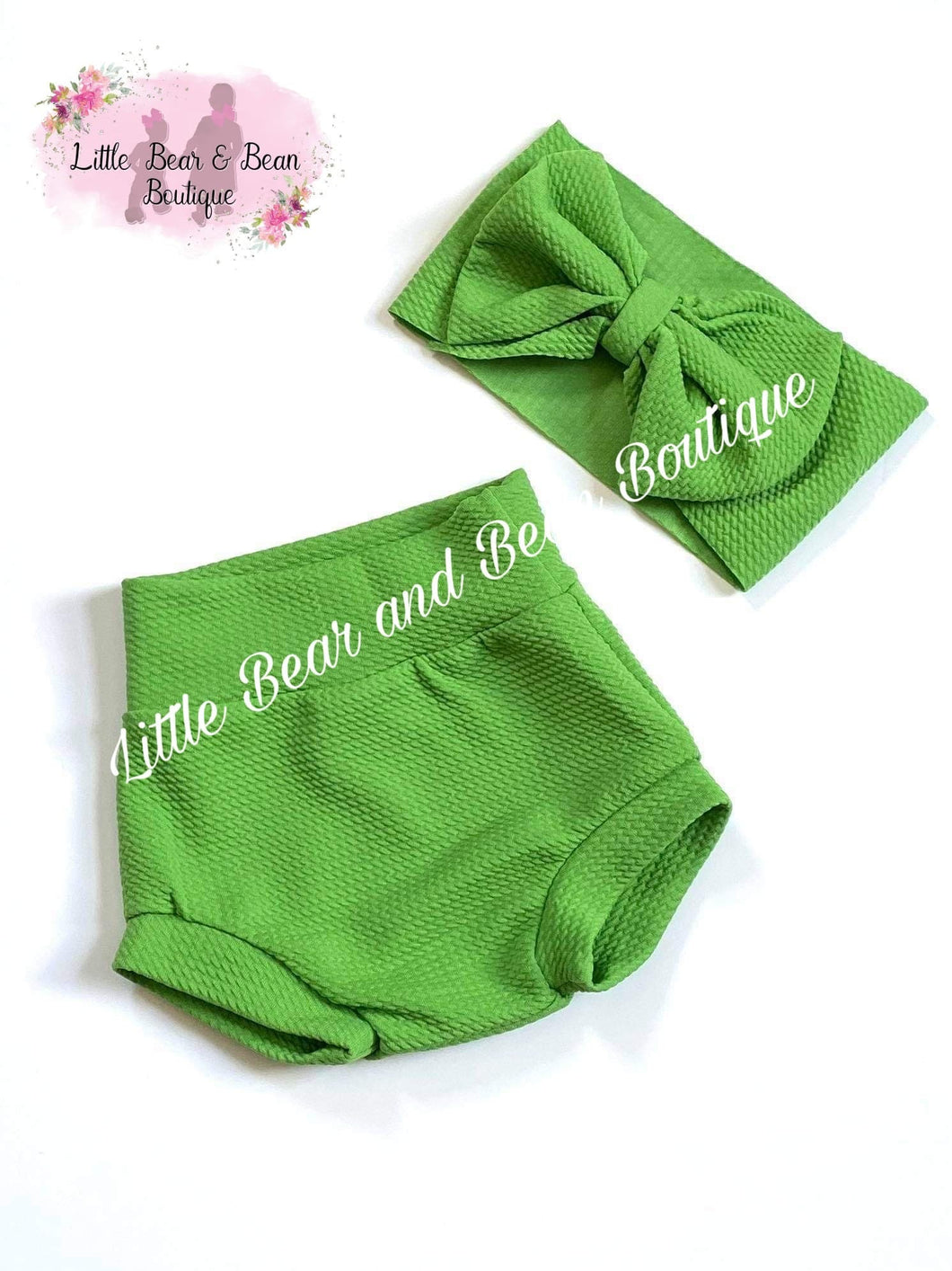Green Bummies with Matching Headwrap