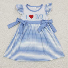 Load image into Gallery viewer, Pre-order RTS from Supplier Embroidery I ❤️ Dad Blue Dress
