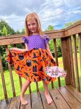 Load image into Gallery viewer, Ideal orange and purple halloween dress