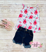 Load image into Gallery viewer, Summer Roses Denim Shorts Set