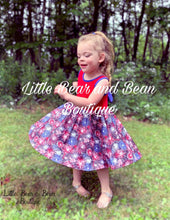 Load image into Gallery viewer, Red, White and Blue Boom Town Twirl Dress