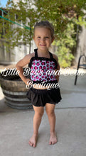 Load image into Gallery viewer, Pink Cheetah Skirted Ruffle 2 Piece Swim Suit