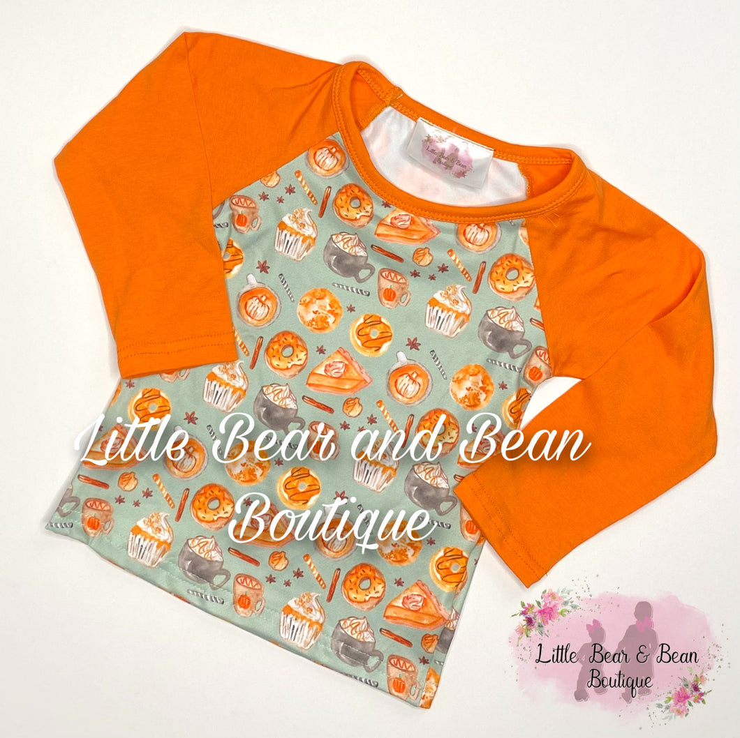 Mommy and Me Pumpkin Spice Coffee Raglan Child Size