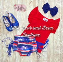 Load image into Gallery viewer, American Paint Stroke Fringe Bummie Set
