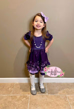 Load image into Gallery viewer, Purple Heart Triple Ruffle Twirl Dress