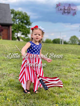Load image into Gallery viewer, Star Spangled Handkerchief Hem Maxi Dress (Child)