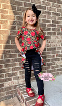 Load image into Gallery viewer, Leopard Apples High-Low Tunic With Distressed Leggings