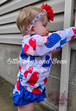 Load image into Gallery viewer, Red, White and Blue Popcicles Rash Guard Swimsuit