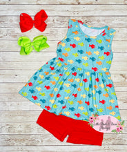 Load image into Gallery viewer, Colorful Fish Sleeveless Peplum Set