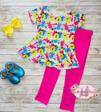 Load image into Gallery viewer, Cool Marshmallow Rabbits Peplum Set