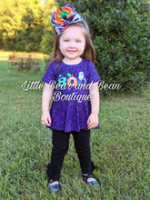 Load image into Gallery viewer, Boo Purple Glitter Peplum Set