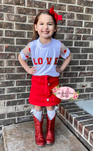 Load image into Gallery viewer, Love Heart Denim Skirt Set