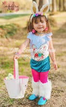 Load image into Gallery viewer, Floral Bunny Teal Bummie Bunny Tail set (Removable Tail)