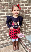 Load image into Gallery viewer, Peace Love Santa Buffalo Skirt Set