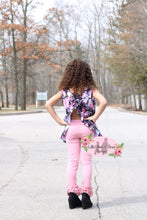 Load image into Gallery viewer, Mauve Floral Swing Top Ruffle Belle Set