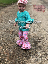 Load image into Gallery viewer, Lace Top with Pink Pumpkin Leggings