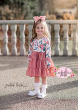 Load image into Gallery viewer, Dusty Rose Long Sleeve Dress - Swiss Dot Bottom