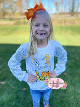 Load image into Gallery viewer, Gnome Lace Sleeve Pumpkin Shirt