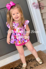 Load image into Gallery viewer, Hot Pink and Purple Floral Bummie Set