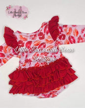 Load image into Gallery viewer, Kisses Ruffle Butt Romper