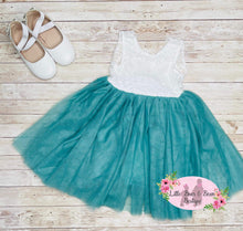 Load image into Gallery viewer, Sage Lace Tulle Dress