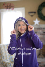 Load image into Gallery viewer, Ladies Purple Hoodie (White Checked Accent)