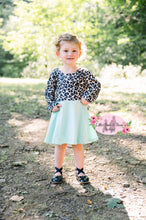 Load image into Gallery viewer, Mint Cheetah Long Sleeve Dress