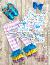 Load image into Gallery viewer, Rainbow Ruffle Swing Top Set