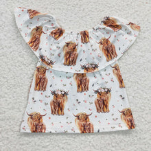 Load image into Gallery viewer, Pre-order RTS from Supplier Off The Shoulder Highland Cow Shirt
